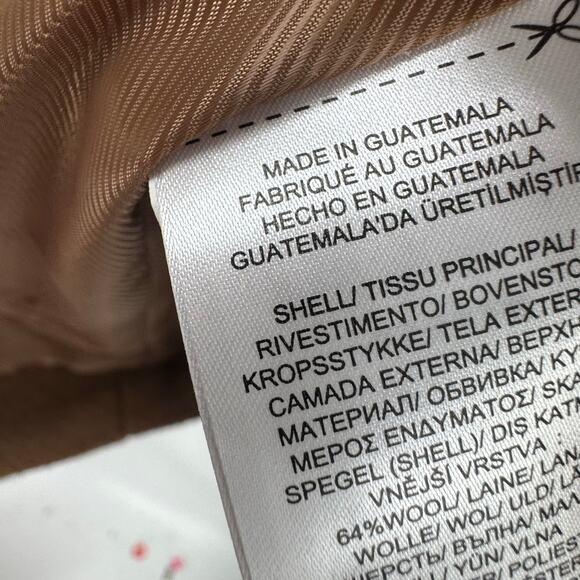 Lauren Ralph Lauren Wool Blend Three-Button Reefer Coat In Camel Size 12 NWT - Picture 10 of 12